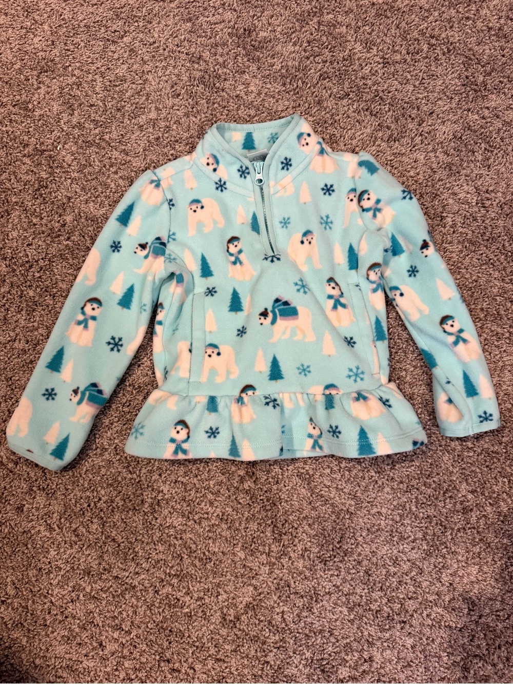 Gymboree Blue Polar Bear Fleece Pullover Girls 4T